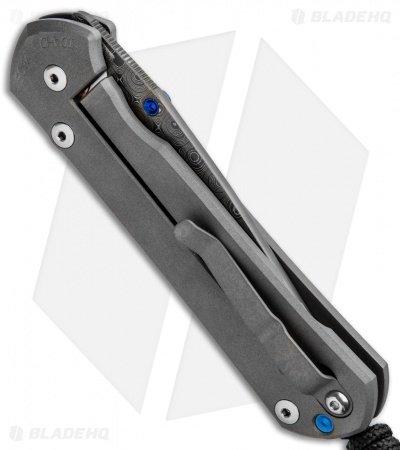 Chris Reeve Large Sebenza 21 Frame Lock Knife Titanium (3.6" Raindrop Damascus)