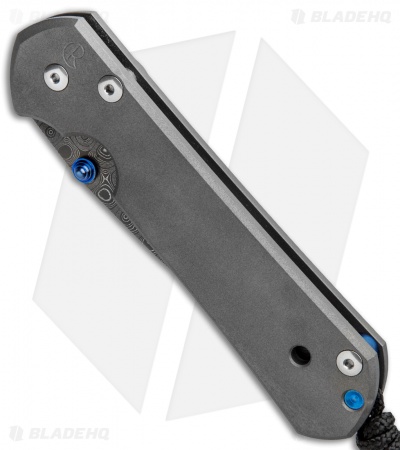Chris Reeve Large Sebenza 21 Frame Lock Knife Titanium (3.6" Raindrop Damascus)