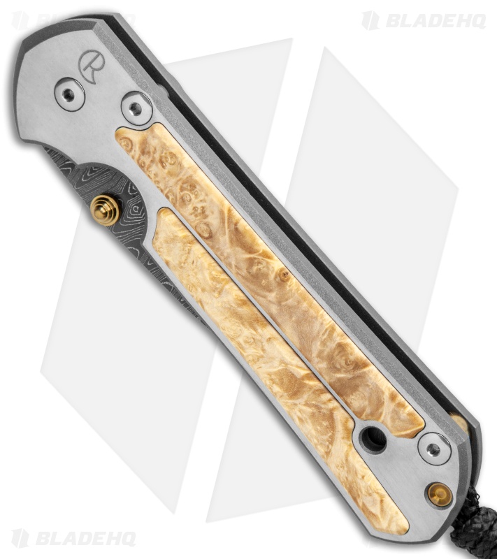 Chris Reeve Large Sebenza 21 Knife Box Elder Burl Inlay