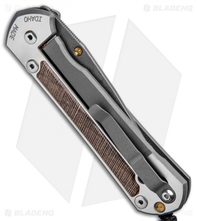Chris Reeve Large Sebenza 21 Knife w/ Striped Platan Inlays (3.625" Damascus)