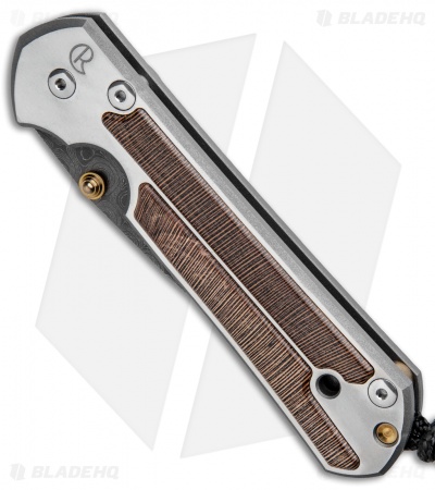 Chris Reeve Large Sebenza 21 Knife w/ Striped Platan Inlays (3.625" Damascus)