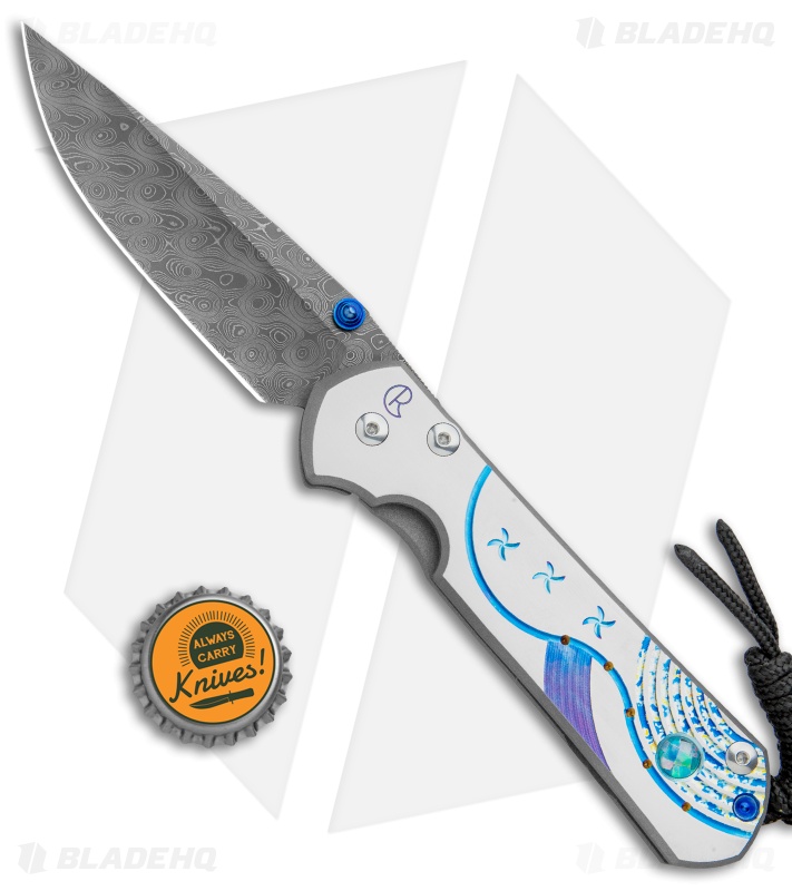Chris Reeve Large Sebenza 21 Knife Unique Graphic W/Opal Mosaic