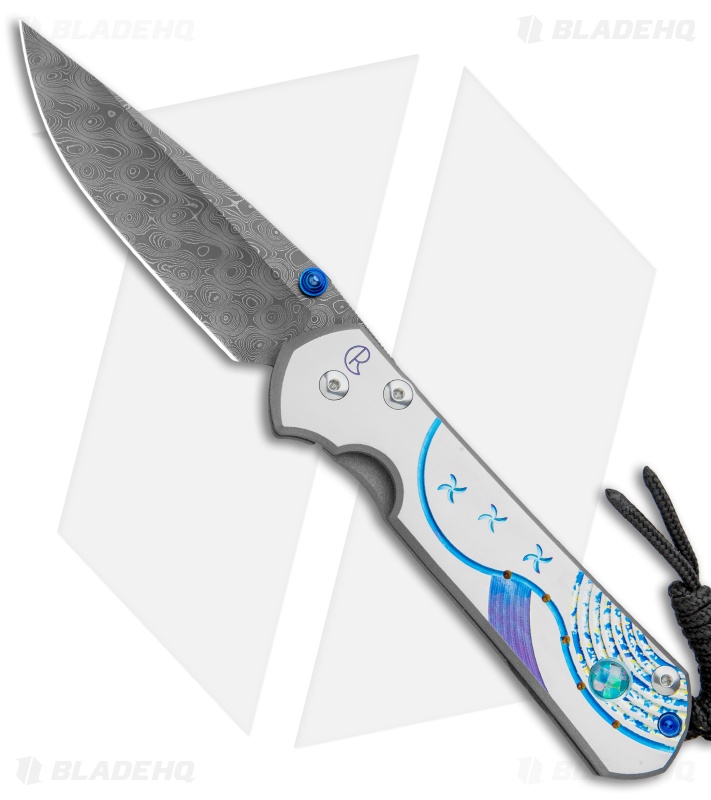 Chris Reeve Large Sebenza 21 Knife Unique Graphic W/Opal Mosaic