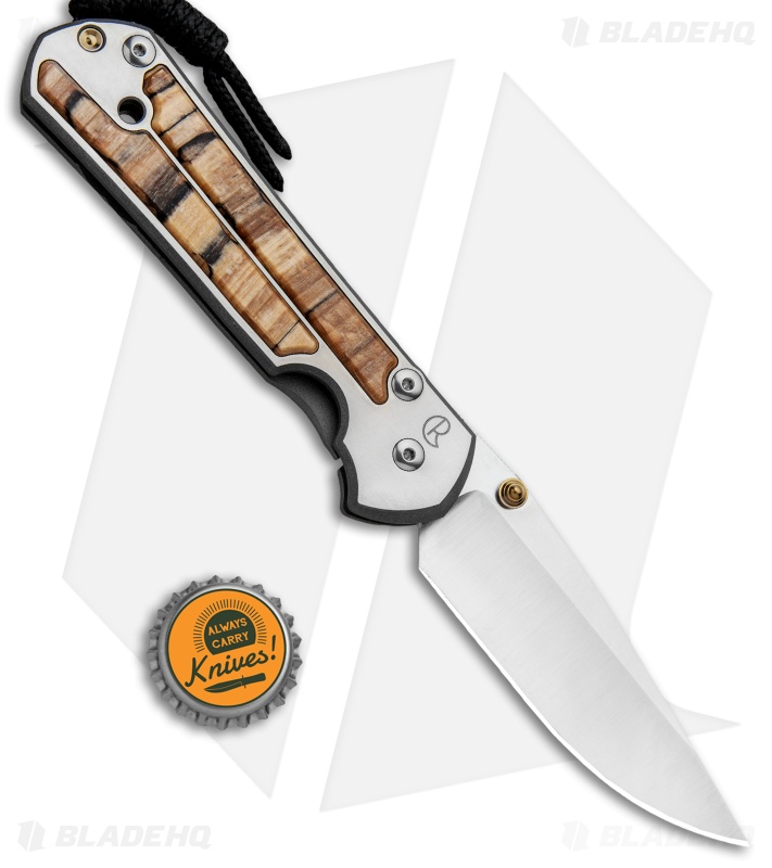 Chris Reeve Left Hand Large Sebenza 21 Knife Spalted Beech (3.6" Stonewash)