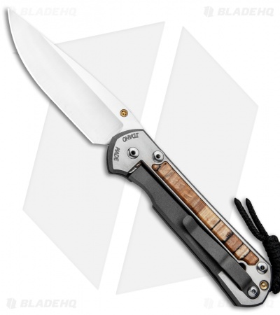Chris Reeve Left Hand Large Sebenza 21 Knife Spalted Beech (3.6" Stonewash)