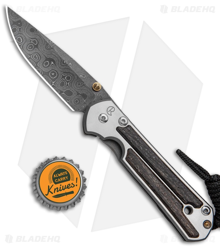 Chris Reeve Small Sebenza 21 Knife w/ Bog Oak Inlays (2.94" Damascus)