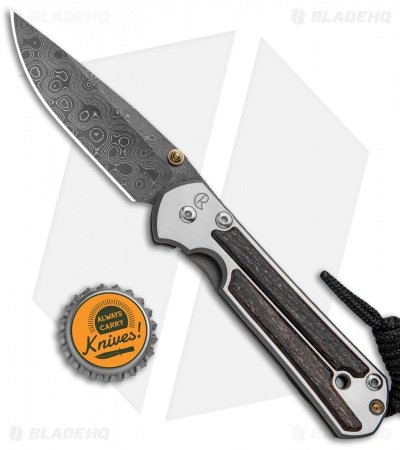Chris Reeve Small Sebenza 21 Knife w/ Bog Oak Inlays (2.94" Damascus)