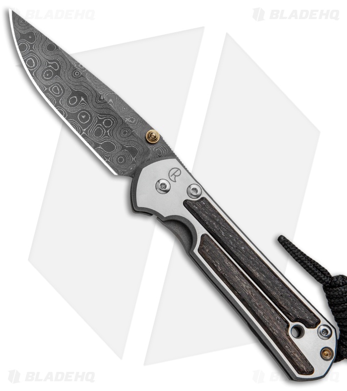 Chris Reeve Small Sebenza 21 Knife w/ Bog Oak Inlays (2.94" Damascus)