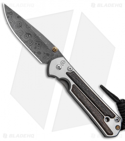 Chris Reeve Small Sebenza 21 Knife w/ Bog Oak Inlays (2.94" Damascus)