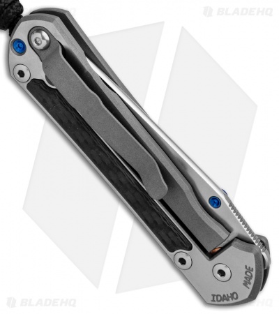 Chris Reeve Left-Hand Small Sebenza 21 Tanto Knife CF Inlays (2.94" Stonewash)