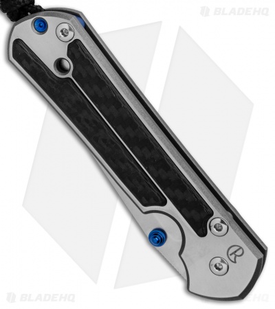 Chris Reeve Left-Hand Small Sebenza 21 Tanto Knife CF Inlays (2.94" Stonewash)
