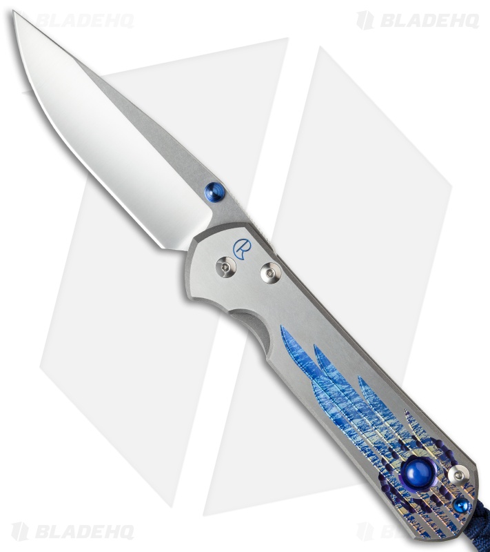Large Sebenza 21 Unique Graphic Blue Star Sapphire (3.625