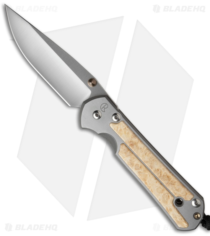 Chris Reeve Large Sebenza 21 Knife Box Elder Burl (3.625