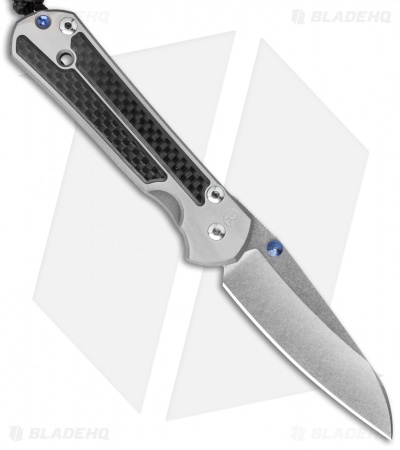 Chris Reeve Small Sebenza 21 Knife Left Handed Carbon Fiber (2.94" Stonewash)