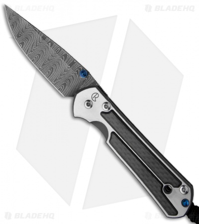 Chris Reeve Small Sebenza 21 Knife w/ Carbon Fiber & Ladder Damascus