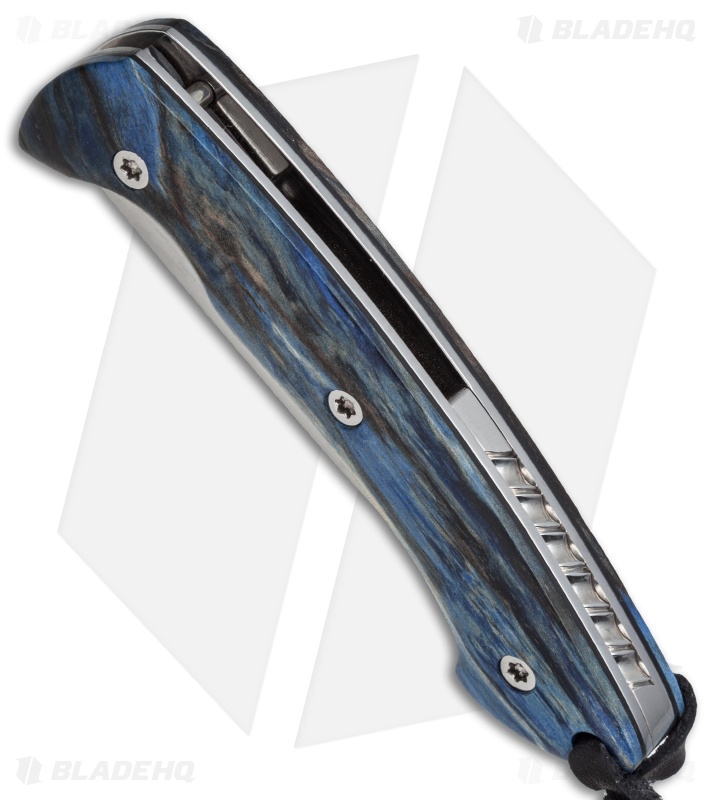 Citadel Kampot EDC Liner Lock Knife Blue Beech Wood (3.0" Satin) KC4033