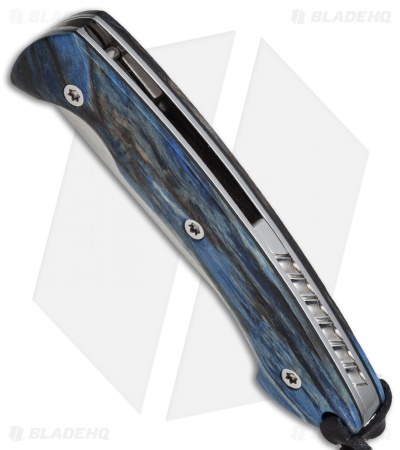 Citadel Kampot EDC Liner Lock Knife Blue Beech Wood (3.0" Satin) KC4033