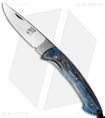 Citadel Kampot EDC Liner Lock Knife Blue Beech Wood (3.0" Satin) KC4033