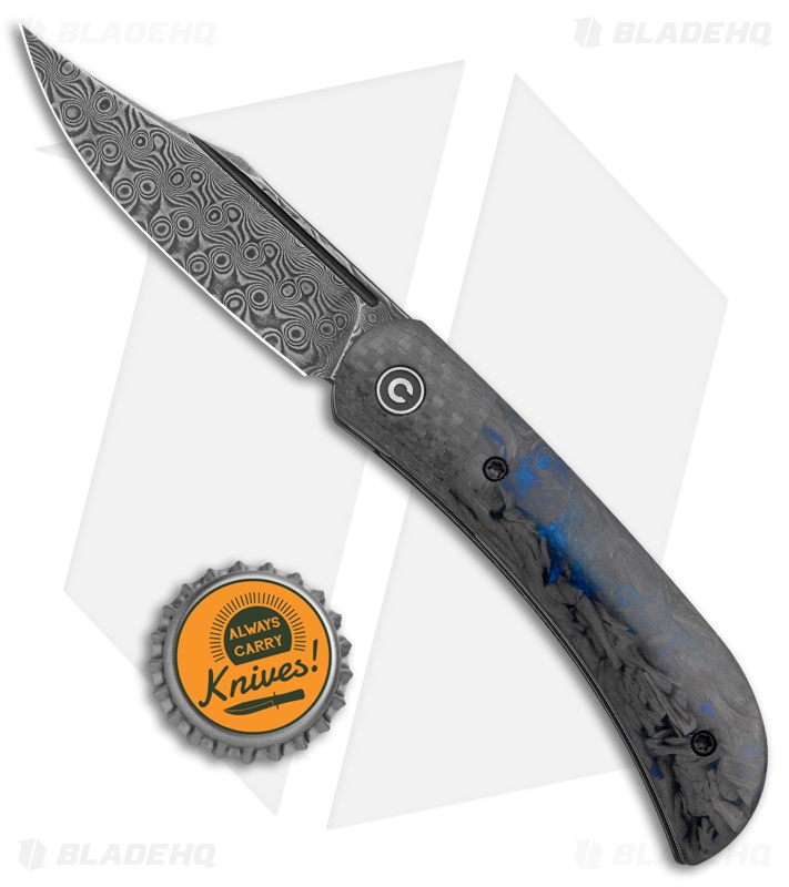 CIVIVI Appalachian Drifter 2 Knife | Blue Carbon Fiber + Damascus