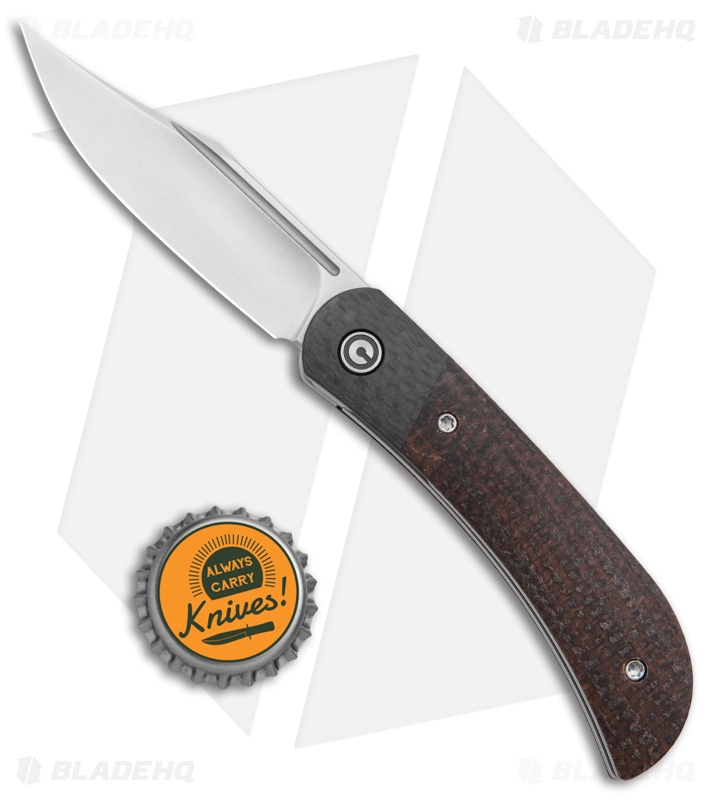 CIVIVI Appalachian Drifter 2 Liner Lock Knife Burlap Micarta/CF (3" Satin)
