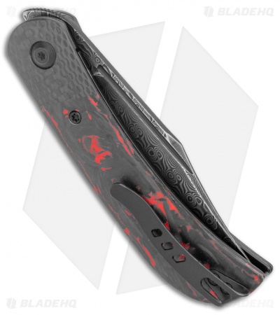 CIVIVI Appalachian Drifter 2 Liner Lock Knife Red Carbon Fiber (3" Damascus)
