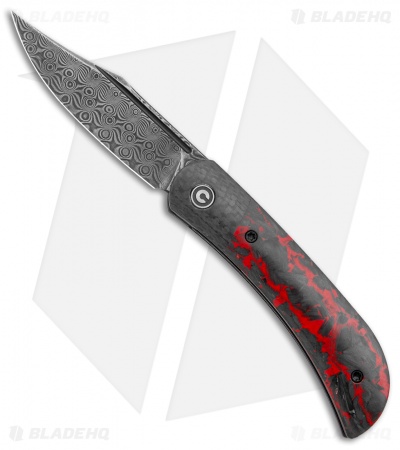CIVIVI Appalachian Drifter 2 Liner Lock Knife Red Carbon Fiber (3" Damascus)