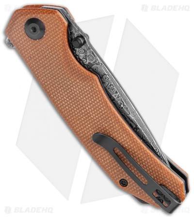 CIVIVI Brazen Drop Point Liner Lock Knife Brown Micarta (3.5" Damascus) 