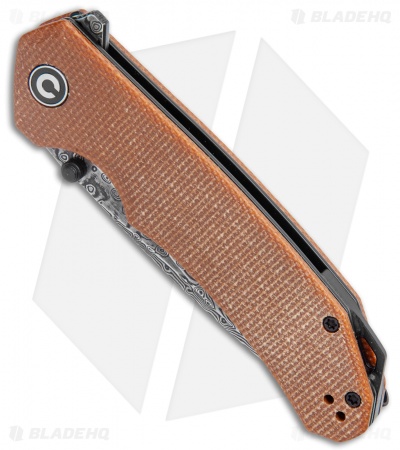 CIVIVI Brazen Drop Point Liner Lock Knife Brown Micarta (3.5" Damascus) 