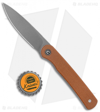 CIVIVI Ferrum Forge Stylum Slip Joint Knife Brown Micarta (3" Stonewash) 