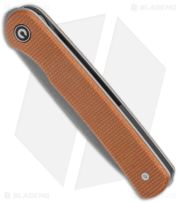 CIVIVI Ferrum Forge Stylum Slip Joint Knife Brown Micarta (3" Stonewash) 