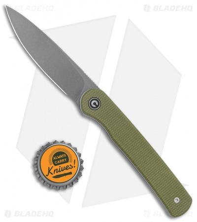 CIVIVI Ferrum Forge Stylum Slip Joint Knife Olive Micarta (3" Stonewash) 