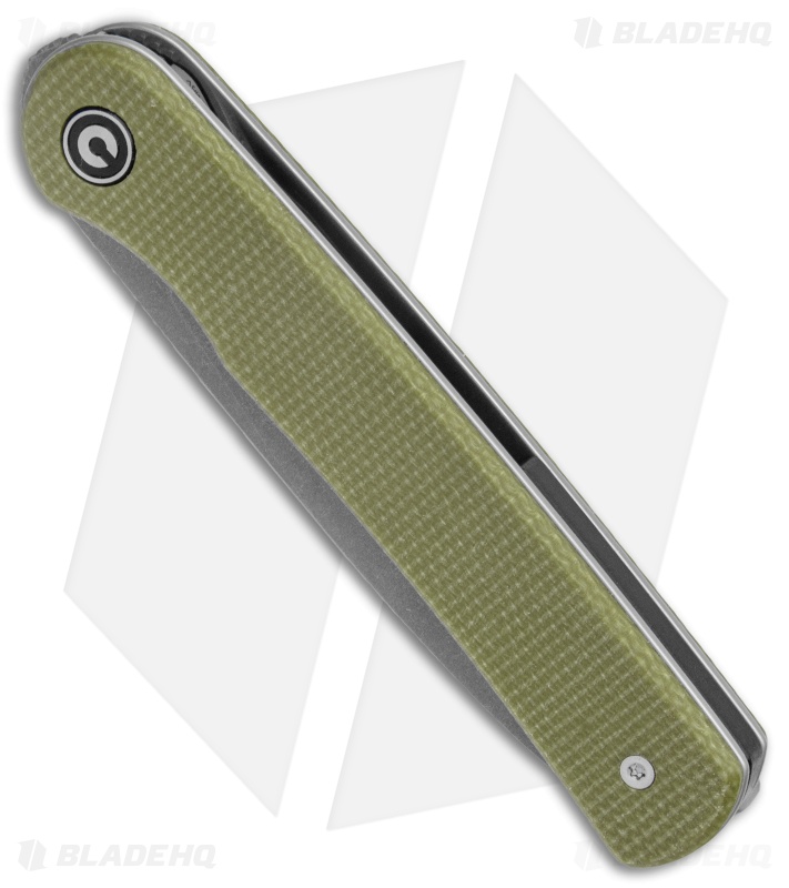 CIVIVI Ferrum Forge Stylum Slip Joint Knife Olive Micarta (3" Stonewash) 