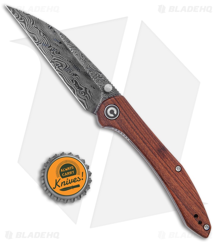 CIVIVI Hadros Liner Lock Knife Cuibourtia Wood (3.35" Damascus) C20004-DS1