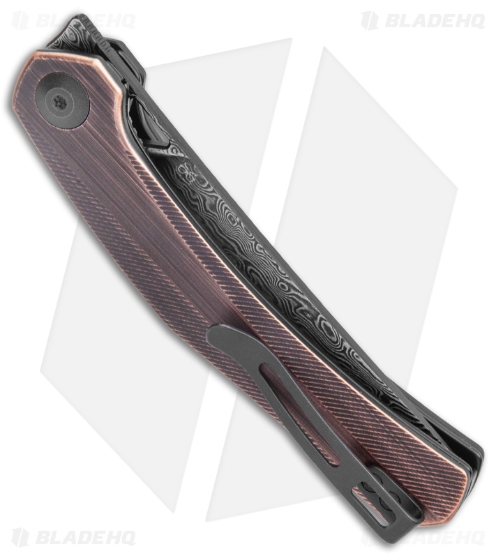 CIVIVI Lazar Liner Lock Knife Black Hand Rubbed Copper (3.1" Damascus)