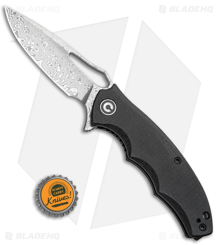 CIVIVI Little Fiend Liner Lock Knife Black G-10 (3" Damascus) C910DS