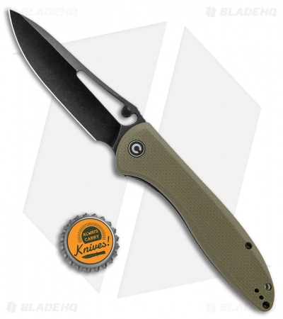 CIVIVI Picaro Liner Lock Knife OD Green G-10 (3.94" Black Stonewash) 