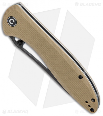 CIVIVI Picaro Liner Lock Knife Tan G-10 (3.94" Black Stonewash) 