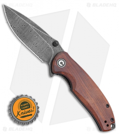 CIVIVI Pintail Liner Lock Knife Cuibourtia Wood  (3" Damascus) C2020DS-2