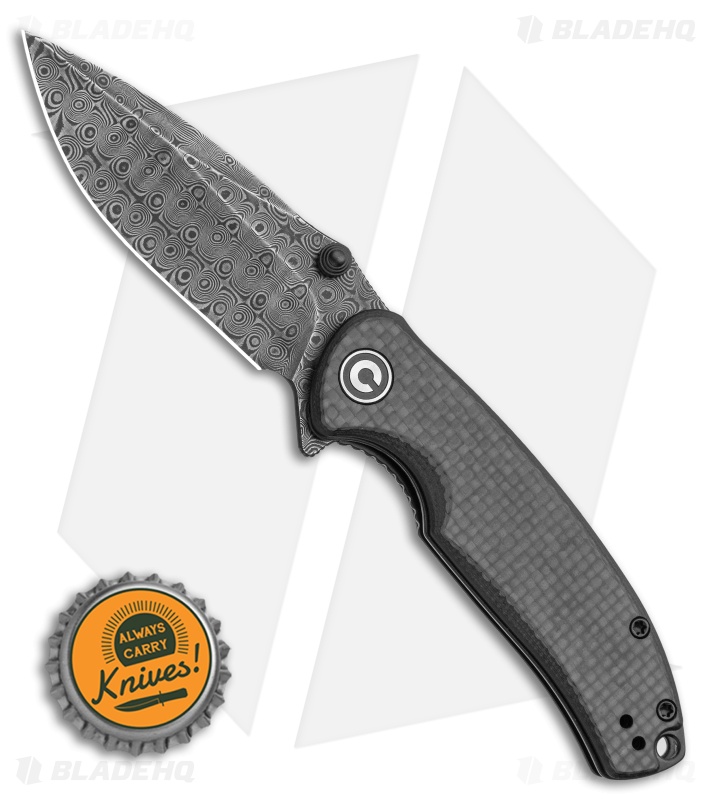 CIVIVI Pintail Liner Lock Knife Twill CF/Black G-10 (3" Damascus) C2020DS-1