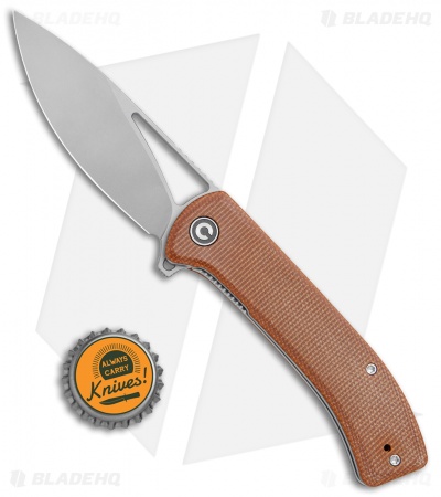 CIVIVI Riffle Liner Lock Knife Brown Micarta (3.5" Stonewash) C2024A