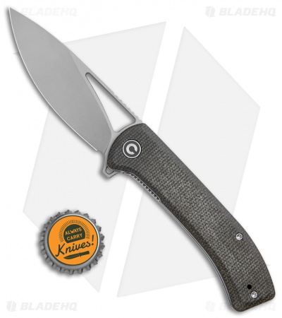 CIVIVI Riffle Liner Lock Knife Dark Green Micarta (3.5" Stonewash) C2024C