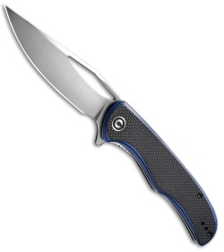 CIVIVI Shredder Liner Lock Knife Black/Blue Layered G-10 (3.7" Satin D2) C912A