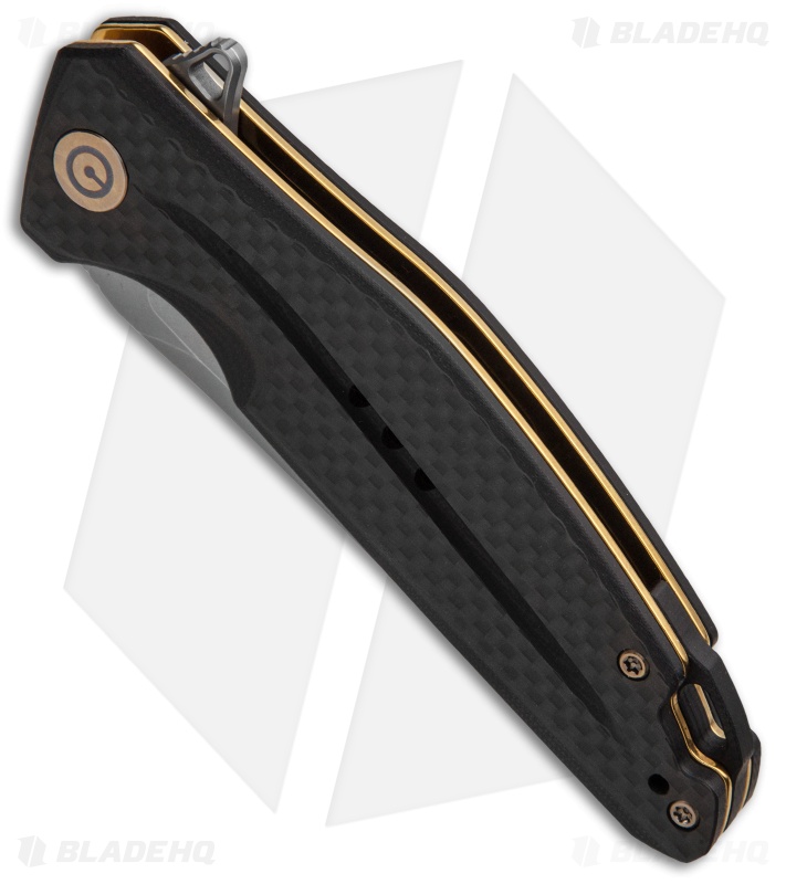 CIVIVI Statera Flipper Liner Lock Knife Black Carbon Fiber (3.5" SW) C901C