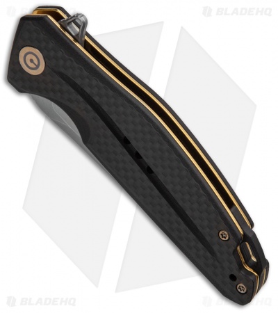 CIVIVI Statera Flipper Liner Lock Knife Black Carbon Fiber (3.5" SW) C901C