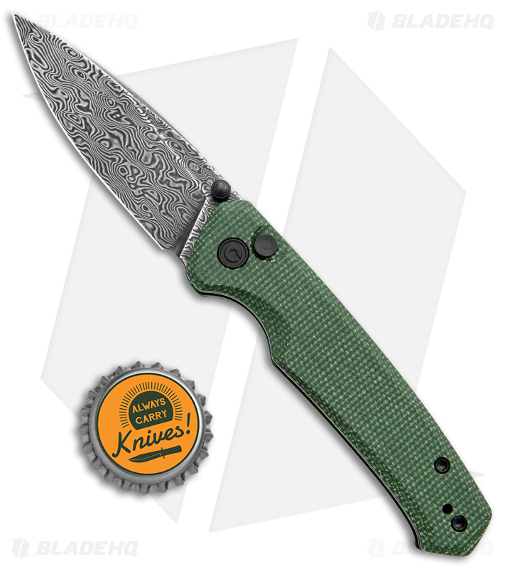 CIVIVI Altus Button Lock Knife | Green/Damascus | Blade HQ
