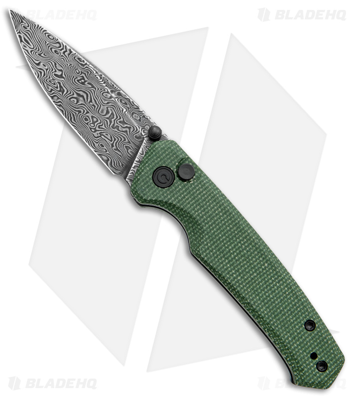CIVIVI Altus Button Lock Knife | Green/Damascus | Blade HQ