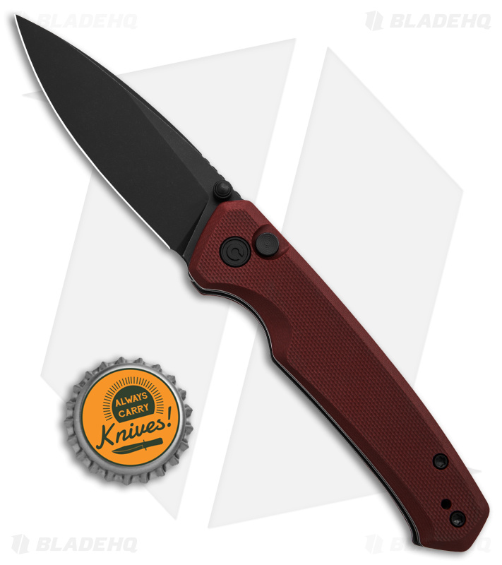 CIVIVI Altus Button Lock Knife Burgundy G-10 (3" Black) C20076-2