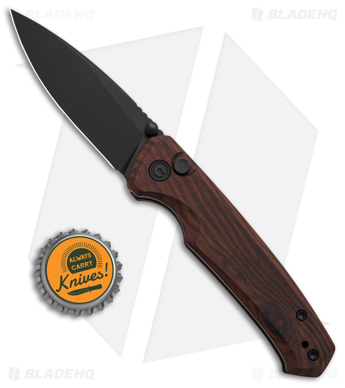 CIVIVI Altus Button Lock Knife Cuibourtia Wood (3" Black) C20076-3