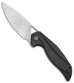 CIVIVI Isham Anthropos Flipper Knife Black/Carbon Fiber (3.25" Damascus) C903DS