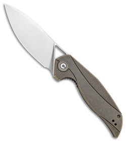 CIVIVI Isham Anthropos Flipper Black Stonewashed Brass  (3.25" Satin) 